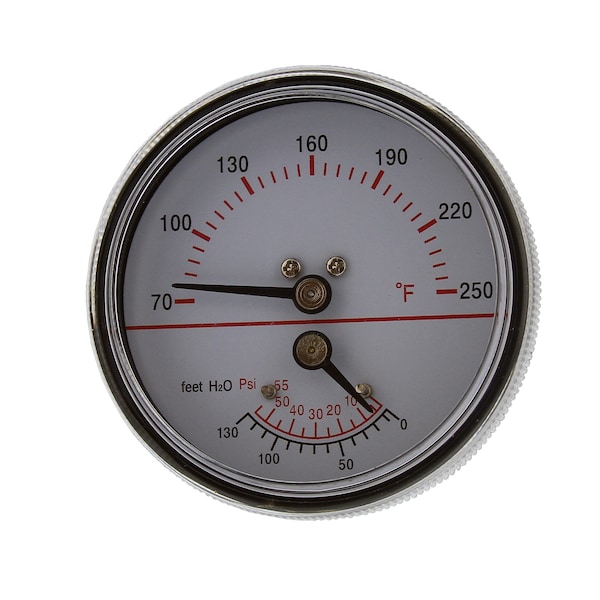 0-55 PSI psi, 2.83 in Dial, NPT, Steel Case Material